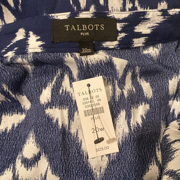 20W Talbots plus blue and white side zip skirt - new with tags - Picture 3 of 4